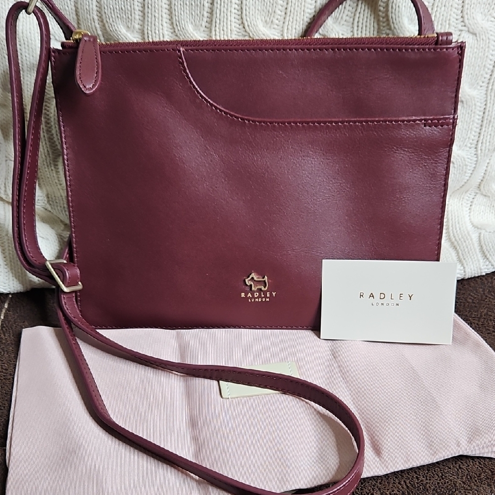 Radley London Pocket Port Wine Burgundy Leather Crossbody Bag